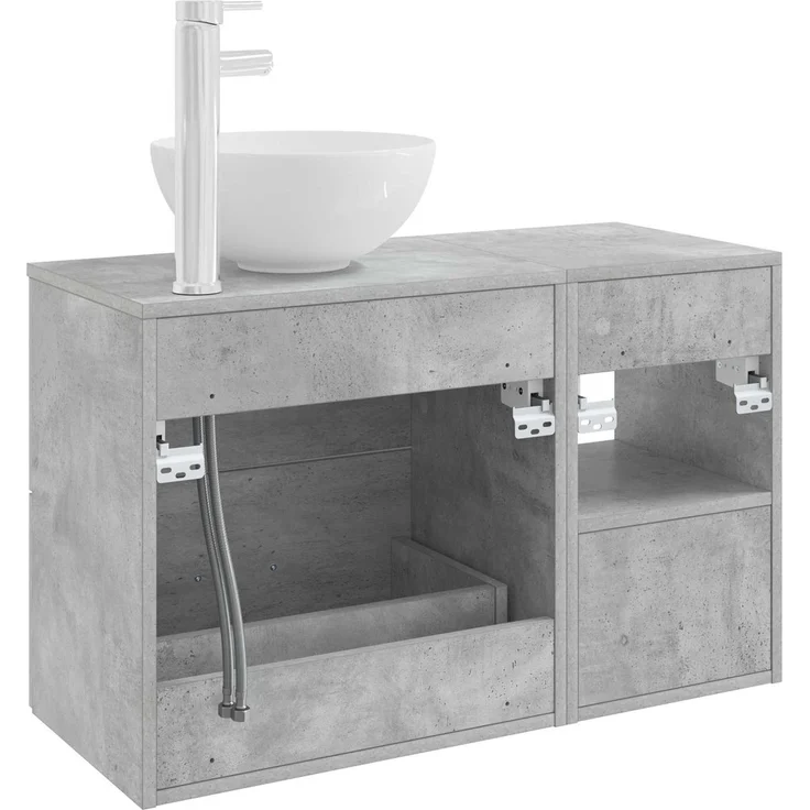 vidaXL Badezimmerschrank-Set 2 stk. Betongrau 79,5 x 35 x 80 cm 3403867 – Bild 6