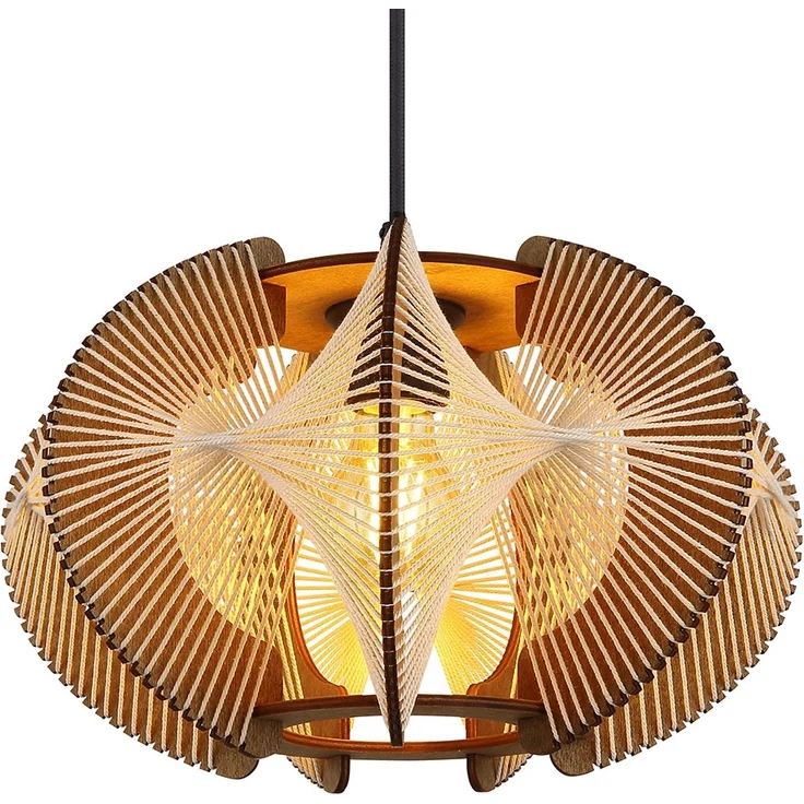 Hängeleuchte, Hanf, MDF, naturfarben, 1 flammig – Bild 10