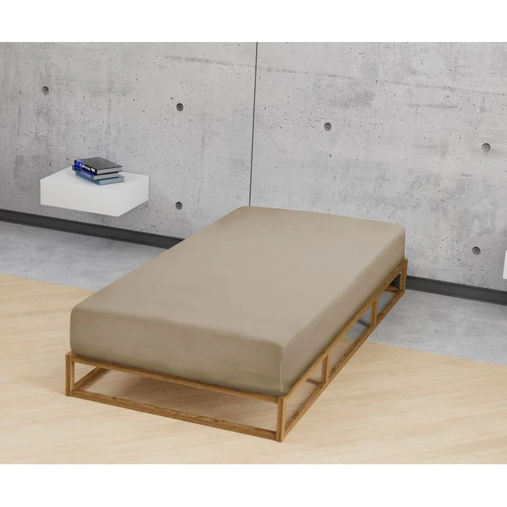 biberna Feinjersey-Spannbetttuch, 100 % Baumwolle, taupe, 1x 140x200 cm - 160x200 cm – Bild 3