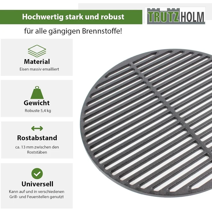 Trutzholm Grillrost rund emailliert, Gusseisen grau, Ø 34,3 cm – Bild 3