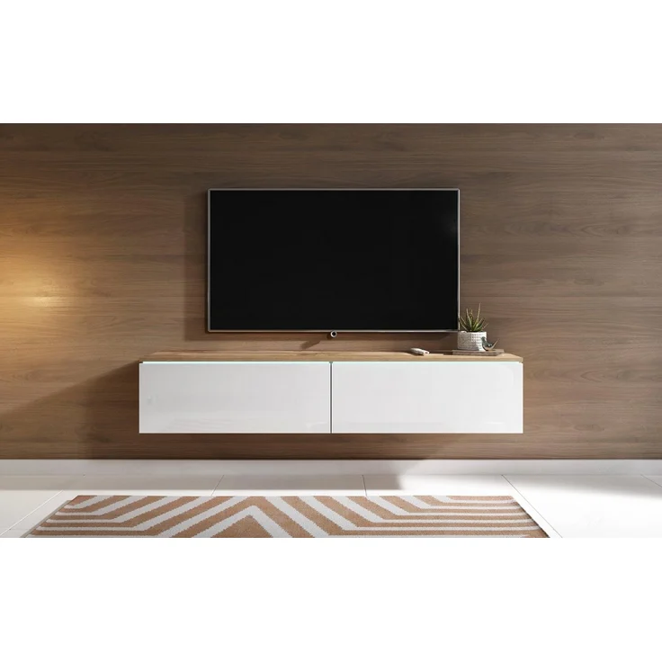 INOSIGN Lowboard LOWBOARD D, wahlweise mit oder ohne Beleuchtung, modernes TV-Board ohne Griffe, mit viel Stauraum,stehend und hängend – Bild 3