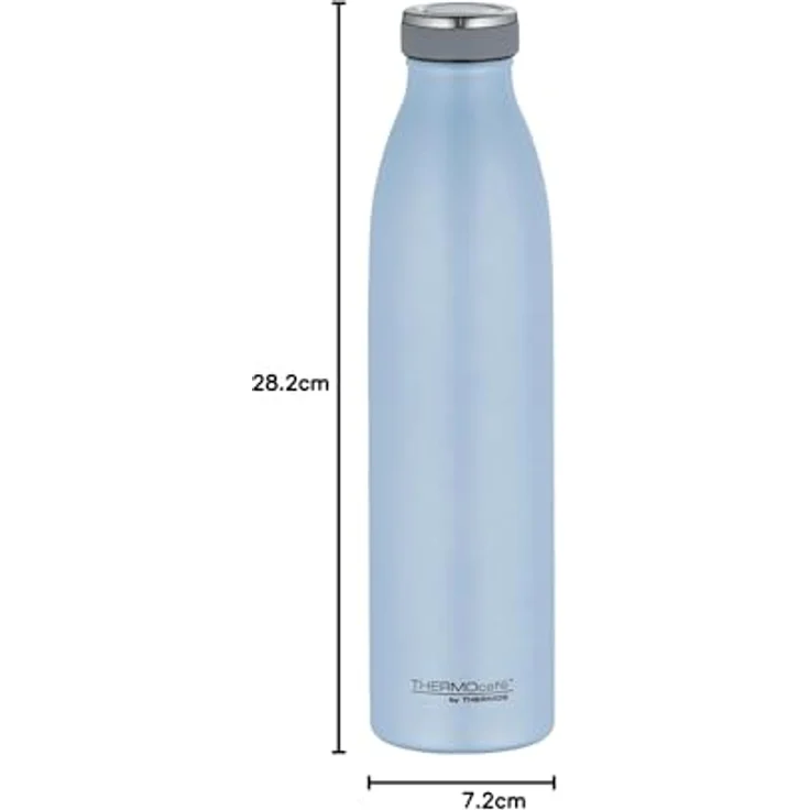 THERMOcafé by THERMOS TC BOTTLE pastell blau matt 0,75l, Edelstahl Isolierflasche kohlensäurefest, 12h heiß 24h kalt, Auslaufsicher, für Schule, Unterwegs & Büro, Pastel Water Mat – Bild 8