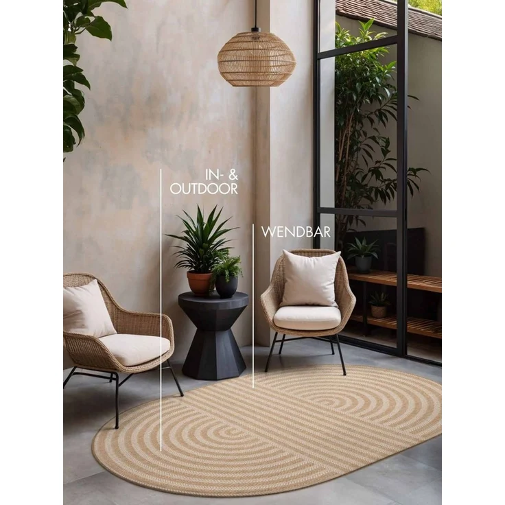 Ted Baker Teppich Woodfield, Wendeteppich, oval, Höhe: 8 mm, Designteppich, Wetterfest, Pflegeleicht, Modern, Wohnzimmer, Terrasse – Bild 3