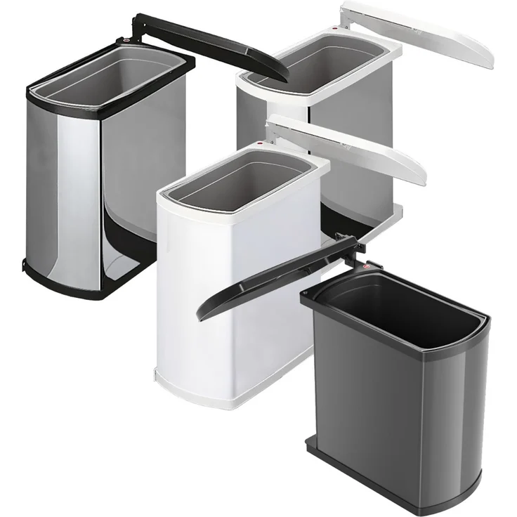 HAILO 3418071 Abfallsorter UNO 18 dunkelgrau/schwarz mit 18 Liter Abfallvolumen ab 45 cm Schrankbreite – Bild 1