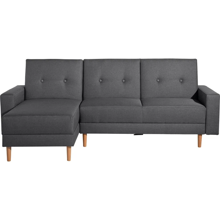 Funktionssofa mit Hocker Kattie Flachgewebe graphit – Bild 6