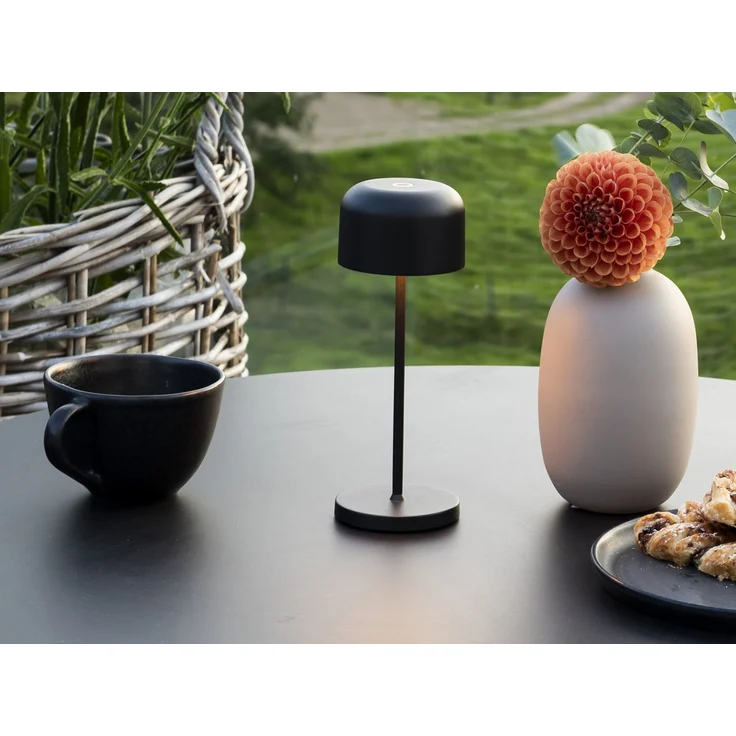 Kleine Akku Tischleuchte LILLE per USB aufladbar, Schwarz Höhe 20cm – Bild 1