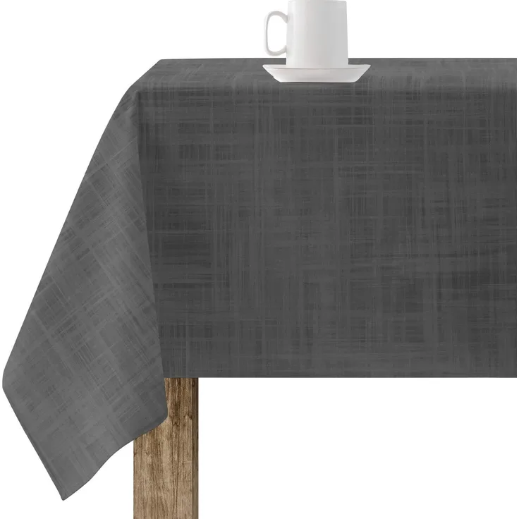 BELUM | Kein Wachstuch Tischdecke, Tischdecke, fleckenabweisend, Kunstharz-Tischdecke, antibakteriell, biologischer Stoff, Tischdecke aus 100% Bio-Baumwolle (100 x 200 cm, Schwarz)