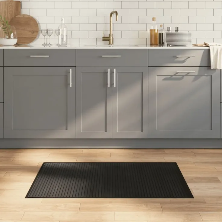 vidaXL Teppich Rechteckig Schwarz 60x100 cm Bambus 376828