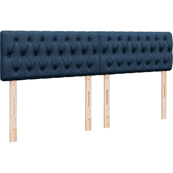 vidaXL Boxspringbett mit Matratze Blau 200x200 cm Stoff 3286008 – Bild 8