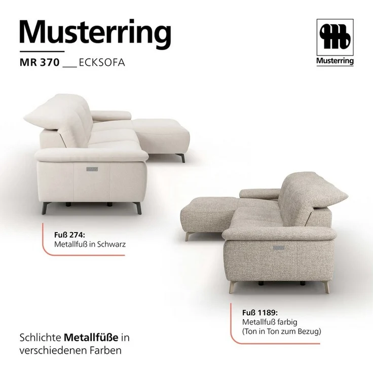 Musterring Ecksofa MR 370, intelligenter Komfort im modernen Design, Optionale Relaxfunktion, flexible Kopfteile & klappbare Armlehnen – Bild 3