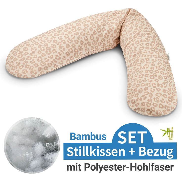Theraline Stillkissen Das Original, Polyesterhohlfaser-Füllung, Bezug Bamboo, 190 cm - Leo
