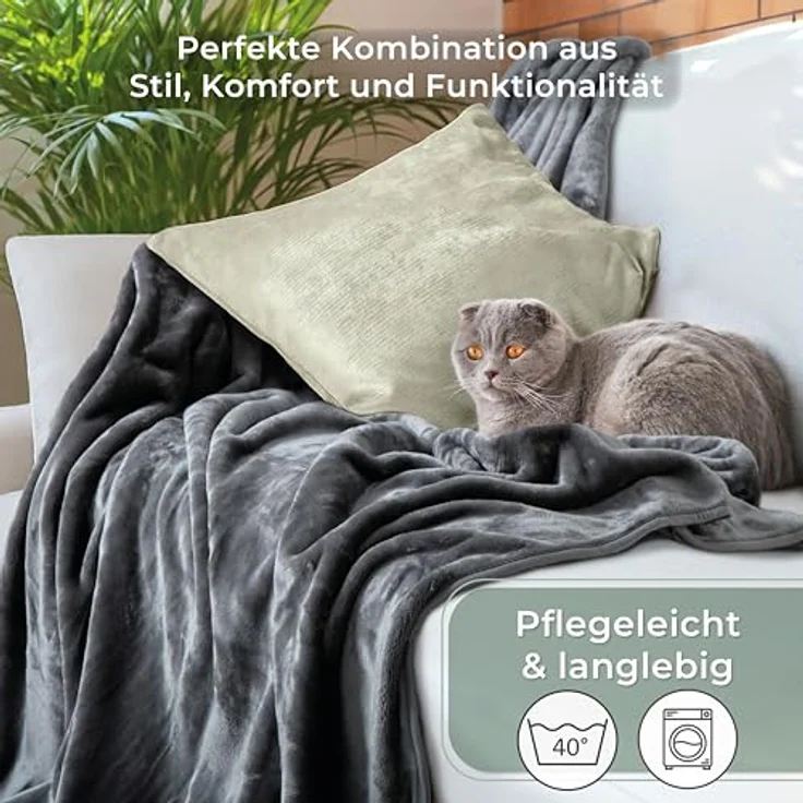 Wohndecke Cashmere-Feeling Kuscheldecke super weich & flauschig – Fleecedecke, Gräfenstayn, dicke & warme Sofadecke, Wohndecke & Tagesdecke - Überwurf Sofa, Couch – Bild 8