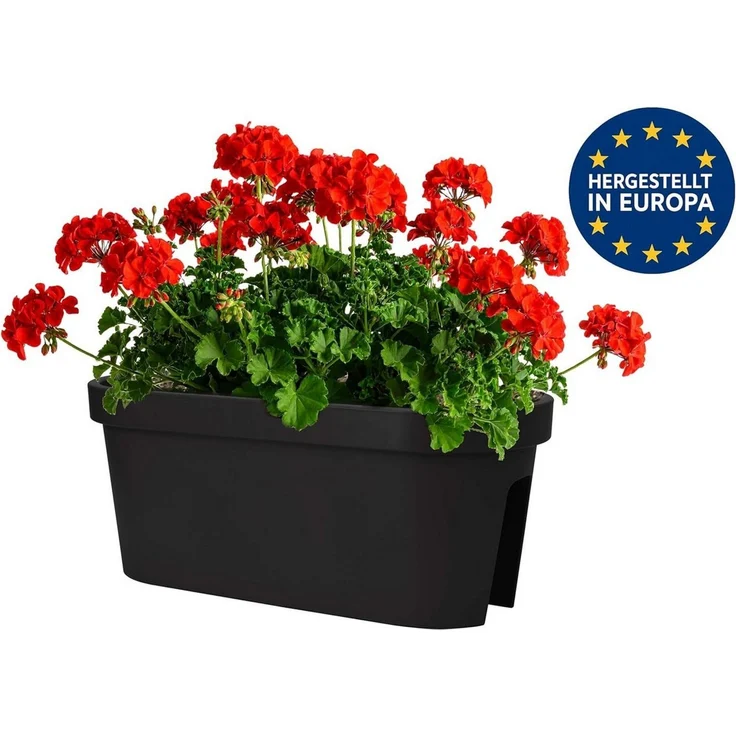 mucHome Balkonkasten für Geländer Breite 60cm Kunststoff Blumenkasten Blumentopf Pflanztopf – Bild 3