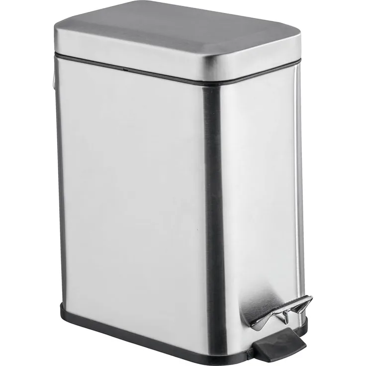 WENKO Treteimer Square Matt, Edelstahl, 5 l