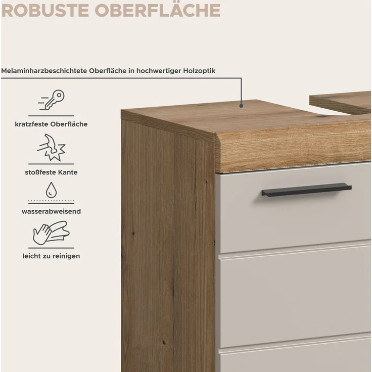 Badkombination B/H/T: 112x191x34 cm in Evoak Oak Nachbildung – Bild 9
