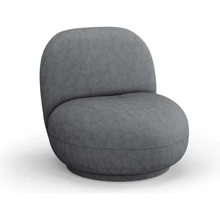 Micadoni Drehbarer Sessel Chuck Chenille Hellgrau – Bild 2