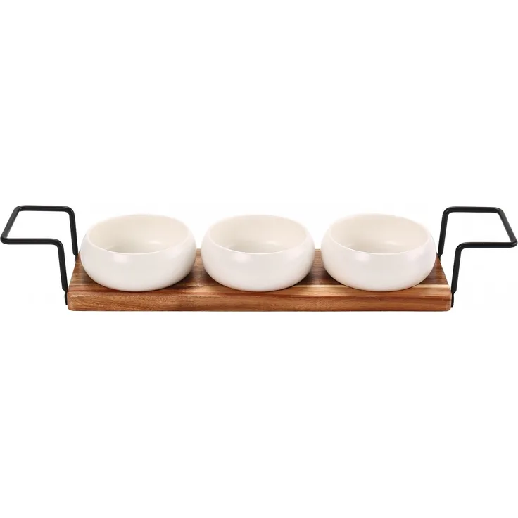 Servierset Snackschalen Dipschalen Servierschalen mit Tablett Cheffinger CF-5003