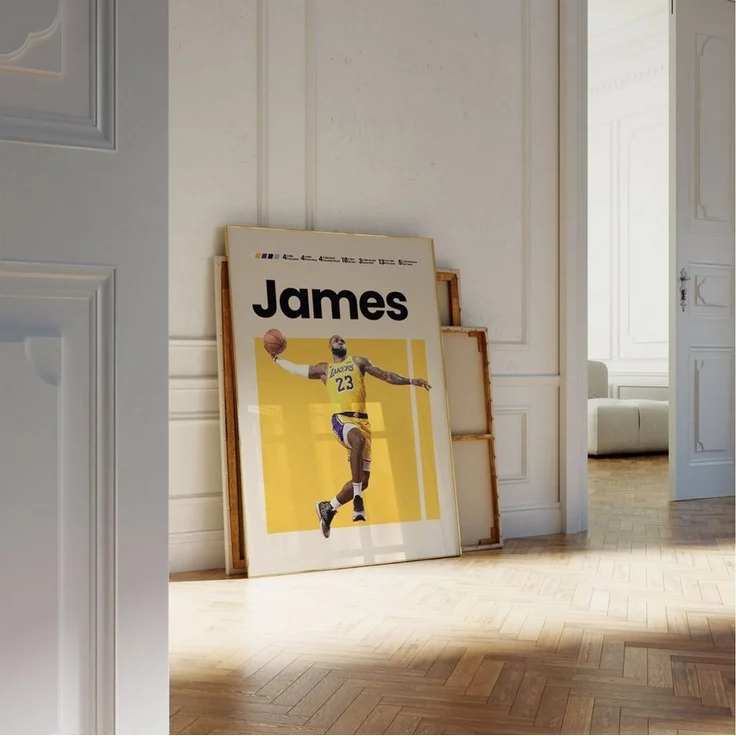 JUSTGOODMOOD Poster Premium ® Lebron James · Basketball · ohne Rahmen – Bild 4