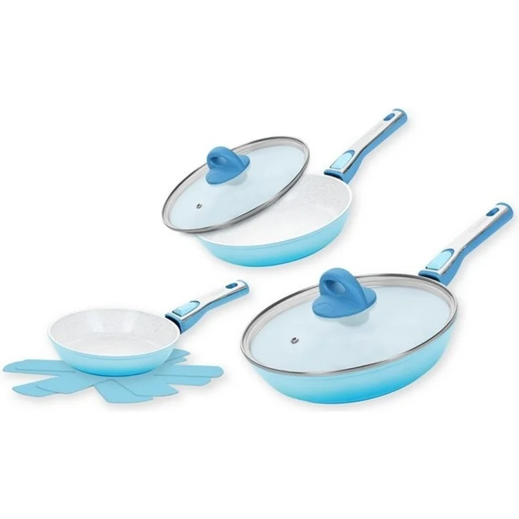 Genius Pfannen-Set Cerafit Revolution Keramik, 20 cm + 24 cm + 28 cm, Design-Glasdeckel, (SET 7tlg) – Bild 4