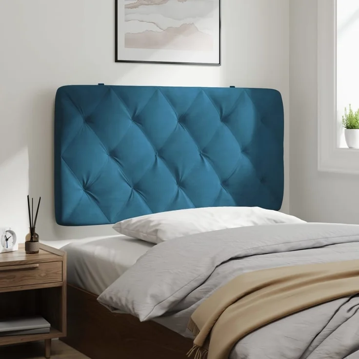 vidaXL Kopfteil-Kissen Blau 100 cm Samt 374718 – Bild 4