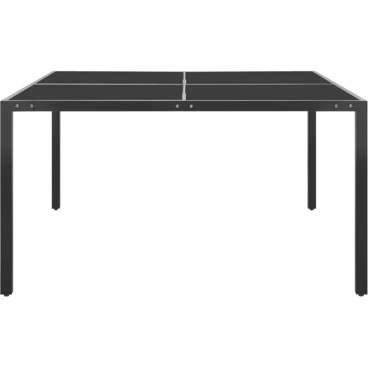 Gartentisch, Balkontisch, Esstisch Anthrazit 130x130x72 cm Stahl und Glas – Bild 2