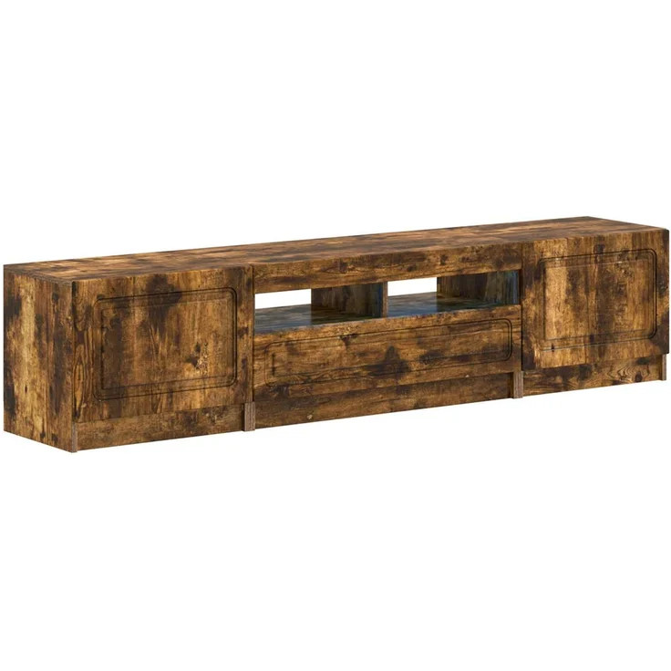 vidaXL LED-TV-Schrank UTRECHT 3 stk. Raucheiche Holzwerkstoff 3417008 – Bild 2