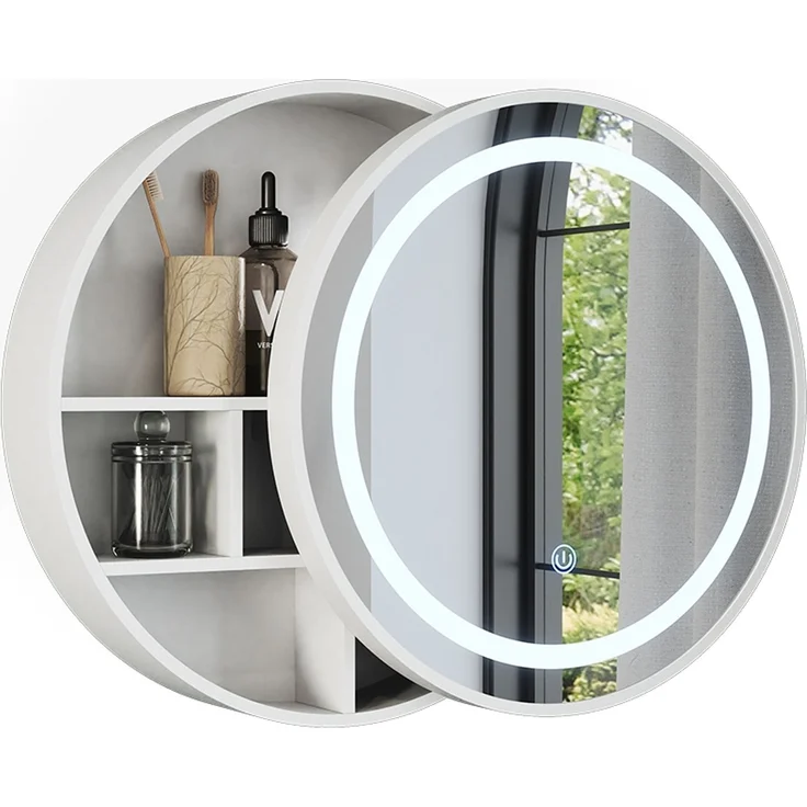 Badspiegelschrank Silva Weiß 50 x 50 cm mit 5 Aufbewahrungsfächern Vicco – Bild 6