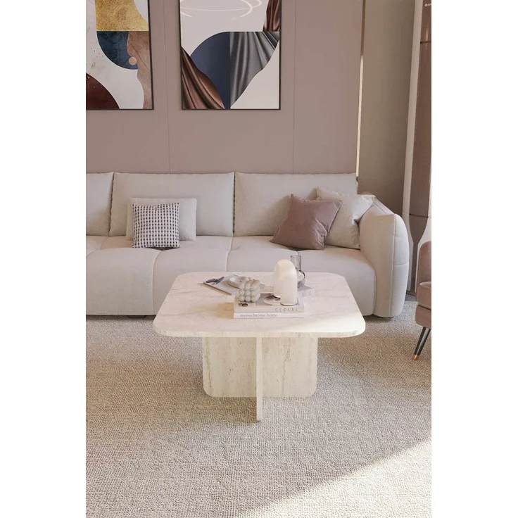 Skye Decor 'Noya - Travertine' Couchtisch, Travertin, 70 x 42 x 70 cm