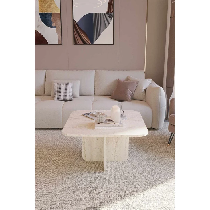 Skye Decor 'Noya - Travertine' Couchtisch, Travertin, 70 x 42 x 70 cm – Bild 1