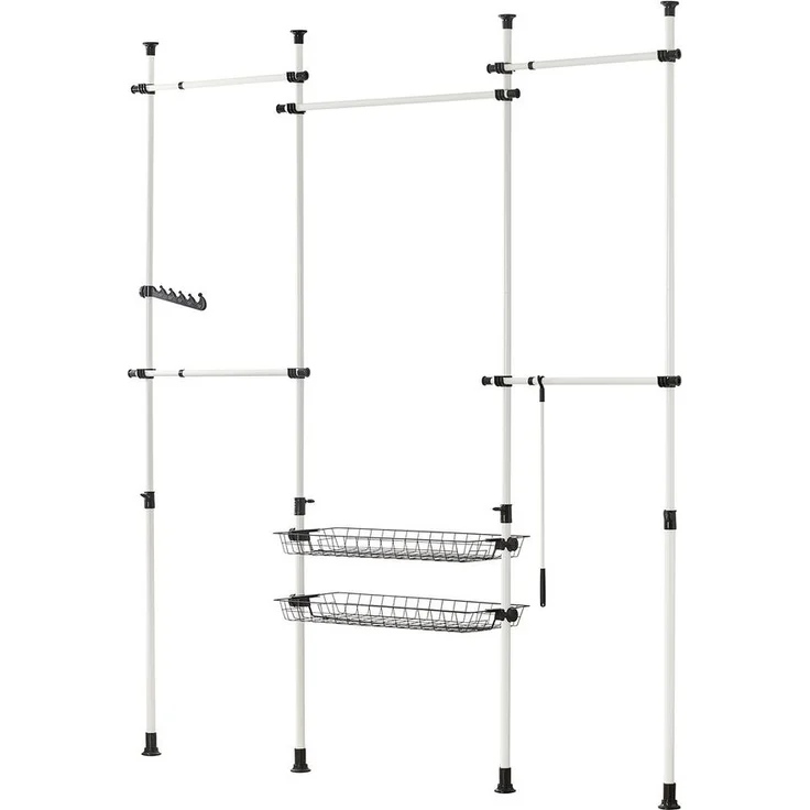 SoBuy KLS04 Garderobenständer, Metall, Pulverbeschichtung, Weiß, 62 x 200 x 75 cm – Bild 1