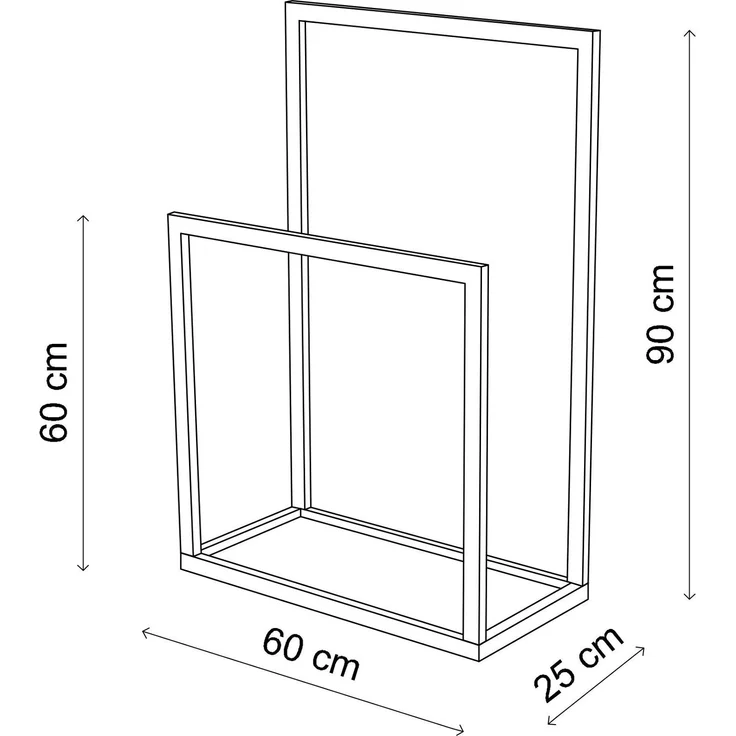 Skye Decor 'Ged-032' Garderobe, Schwarz, 25 x 90 x 60 cm – Bild 3