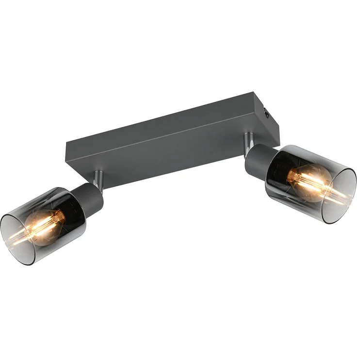 Reality Deckenstrahler 2er Spot Cadiz E14 schwarz Metall Glas – Bild 2