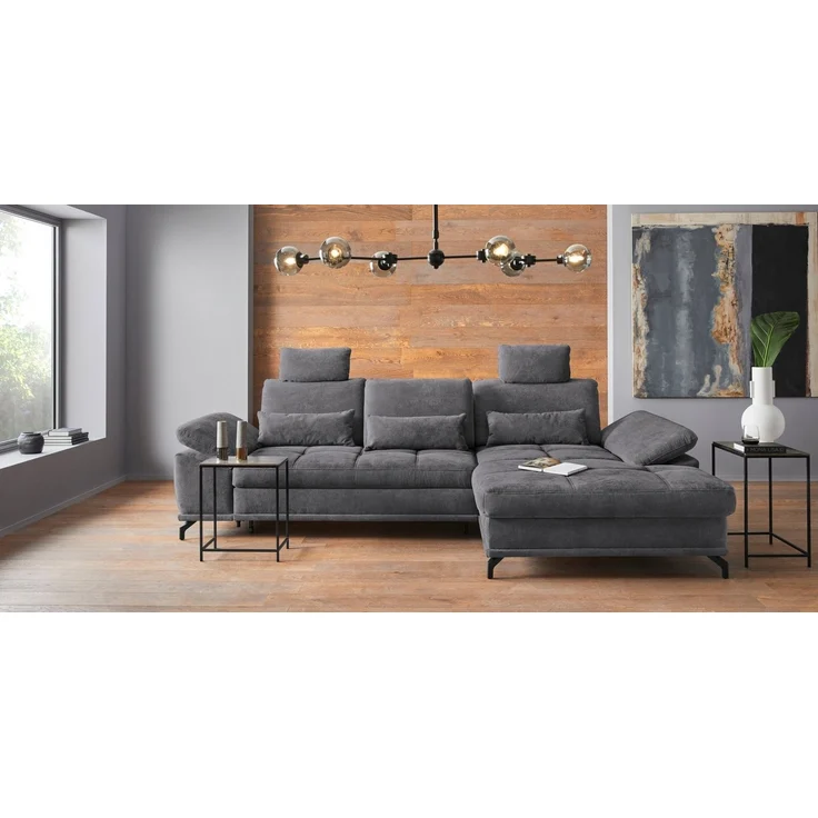 Places of Style Ecksofa Costello L-Form, mit Sitztiefenverstellung, Armteilverstellung und, 3 Nierenkissen, optional Bettfunktion und Bettkasten – Bild 2