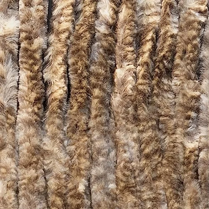 Moritz Flauschvorhang aus Chenille 90 x 220 cm braun beige meliert Türvorhang als Fliegenschutz Insektenschutz für Camping Wohnwagen – Bild 1