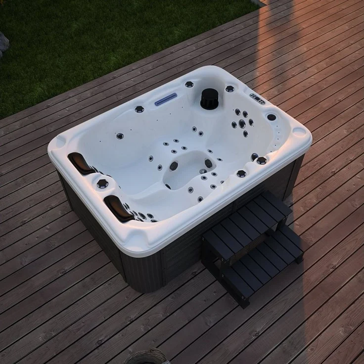 HOME DELUXE Outdoor-Whirlpool 'Beach', mit Treppe & Thermoabdeckung – Bild 3