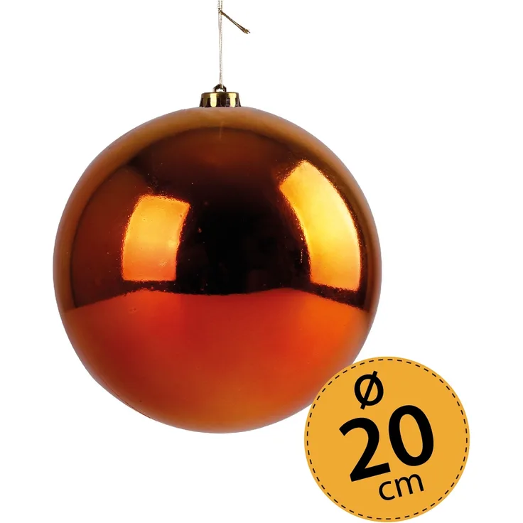 Christbaumkugel orange Weihnachtskugel ⌀ 20 cm Baumschmuck Deko-Kugel glänzend