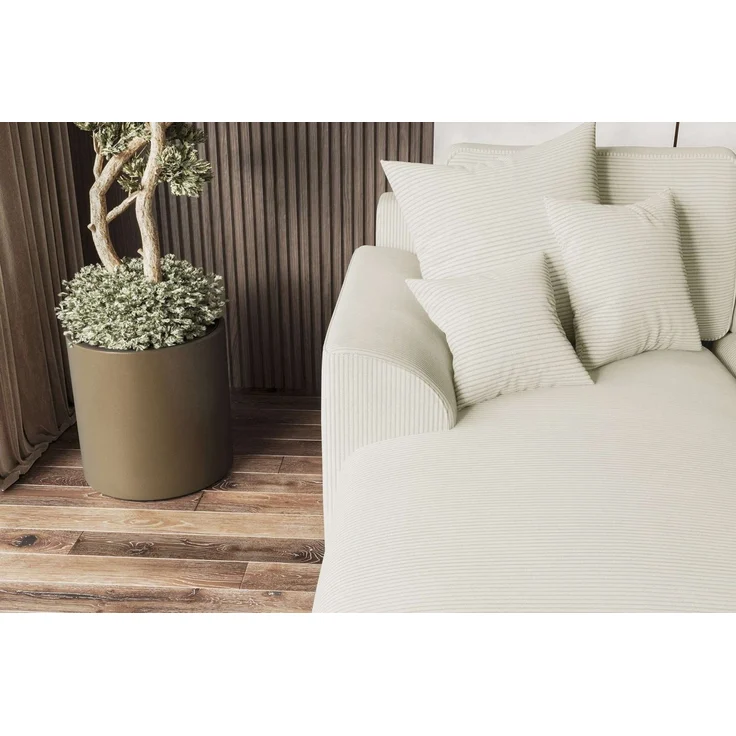 99rooms Gusto Ecksofa Cordstoff POSO Creme Links mit Schlaffunktion – Bild 3