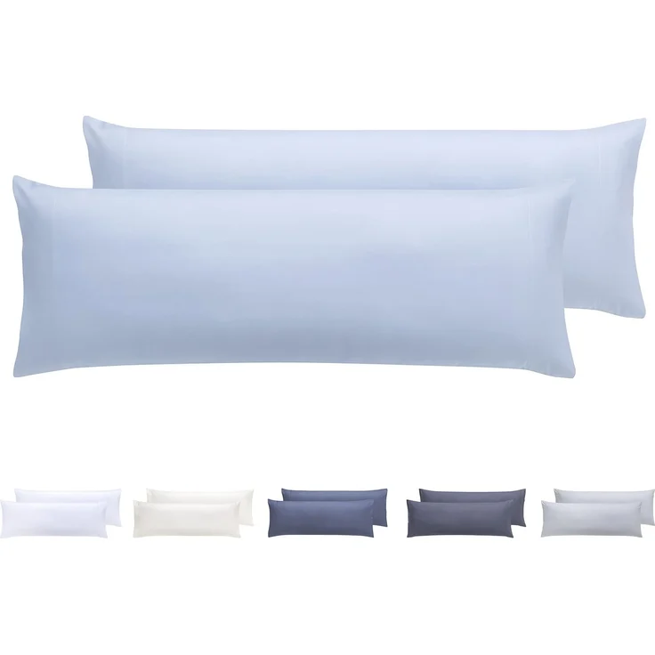 Kissenbezüge, extra weiche Mikrofaser, hypoallergen, Set mit 2 Kissenbezügen 90X40 cm Hellblau