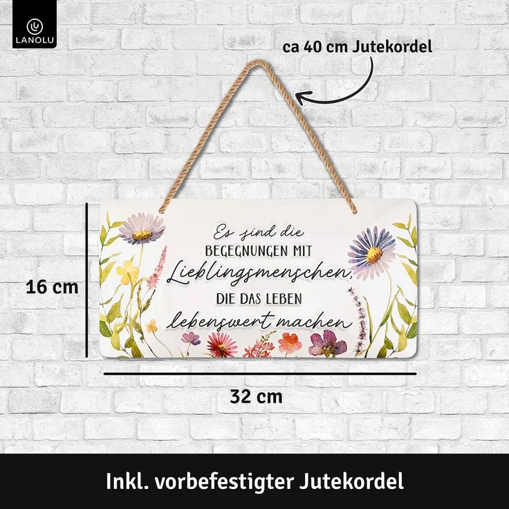 LANOLU Blechschild Lieblingsmenschen - 16x32cm – Metall – Mehrfarbig – 16119 – Bild 5