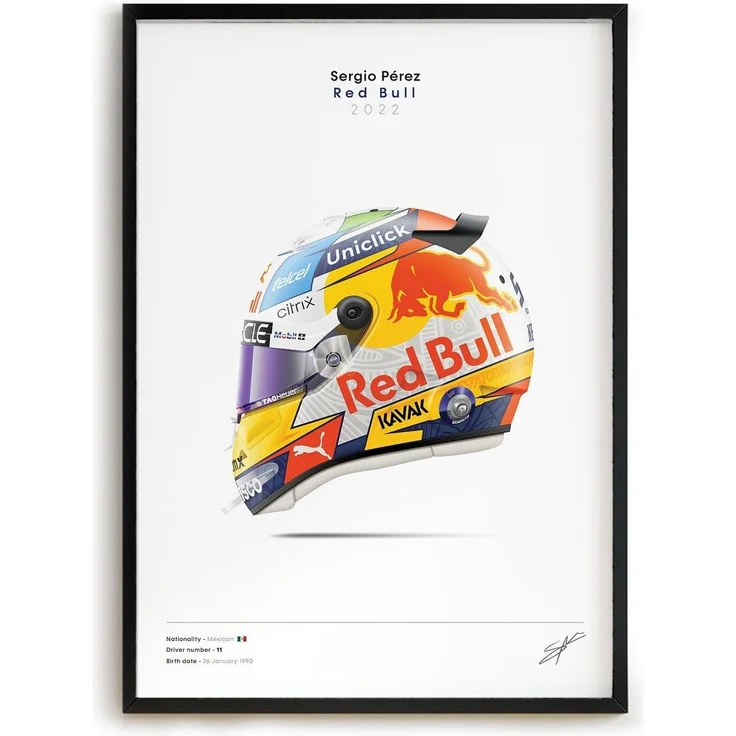 Poster Formel 1 Rennwagen Helm Rennfahrer Name Unterschrift · Deko Print ohne Rahmen - A Hamilton / 60x90 cm – Bild 5