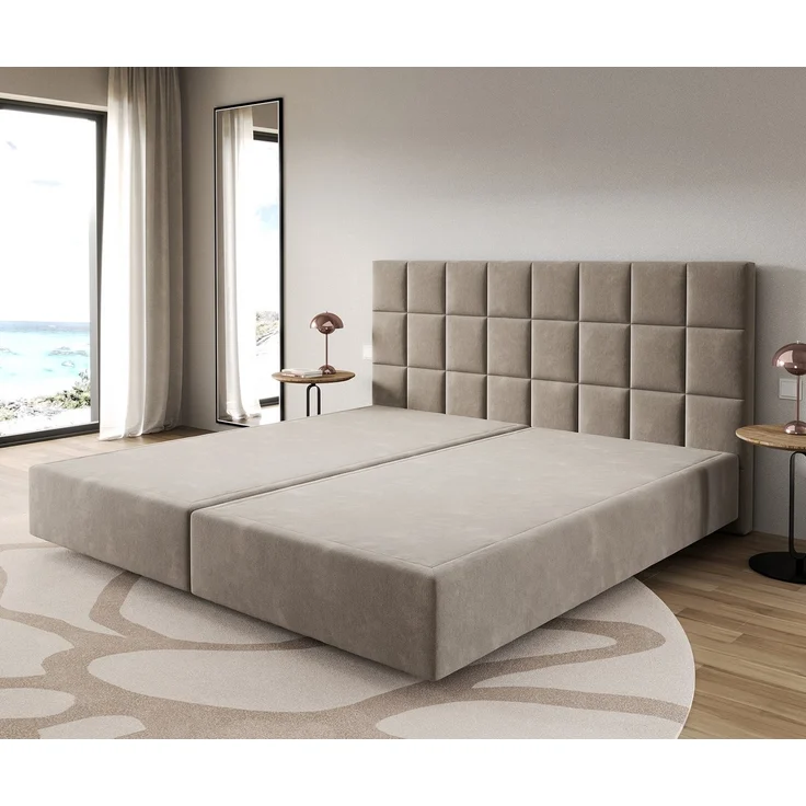 Boxspringgestell Dream-Fine Mikrofaser Beige 200x200 cm – Bild 5