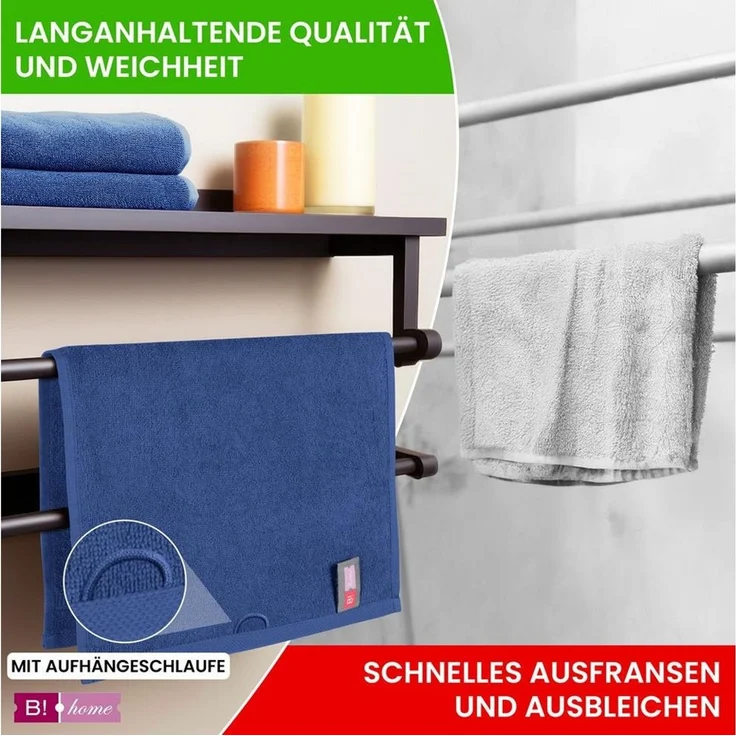 B!HOME Handtücher Set Saunatücher, Duschtücher, Gästehandtücher 100% Baumwolle, (Spar-Set, 4-St), flauschig saugfähig Frottee weich – Bild 3