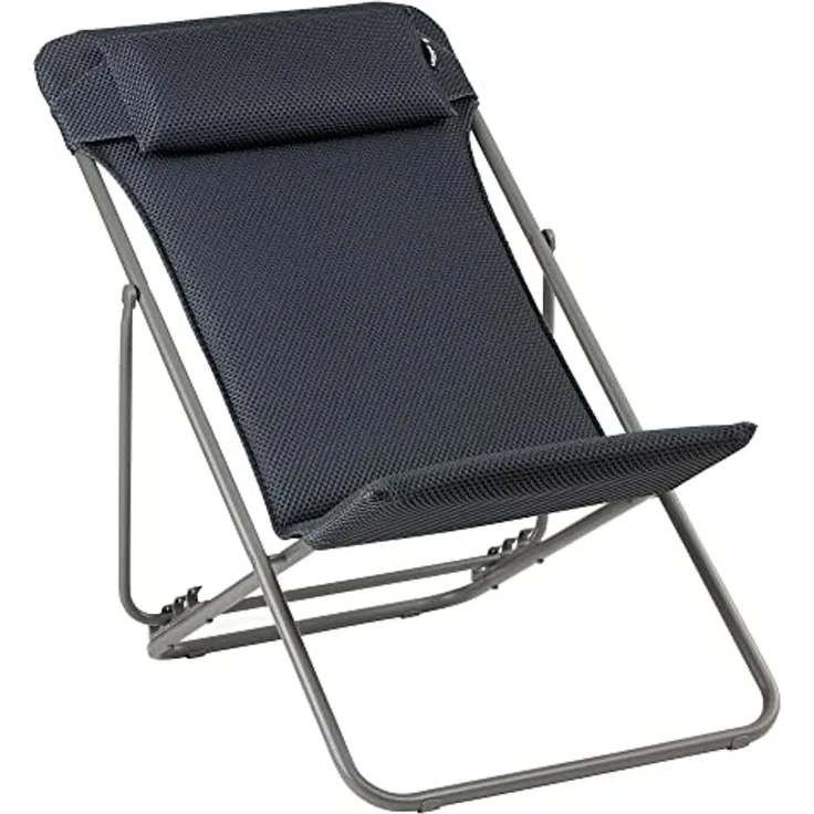 2MAXI TRANSAT Gartenstuhl, BeComfort-Bezug in Dark Grey, Stahlrohrgestell in Titane