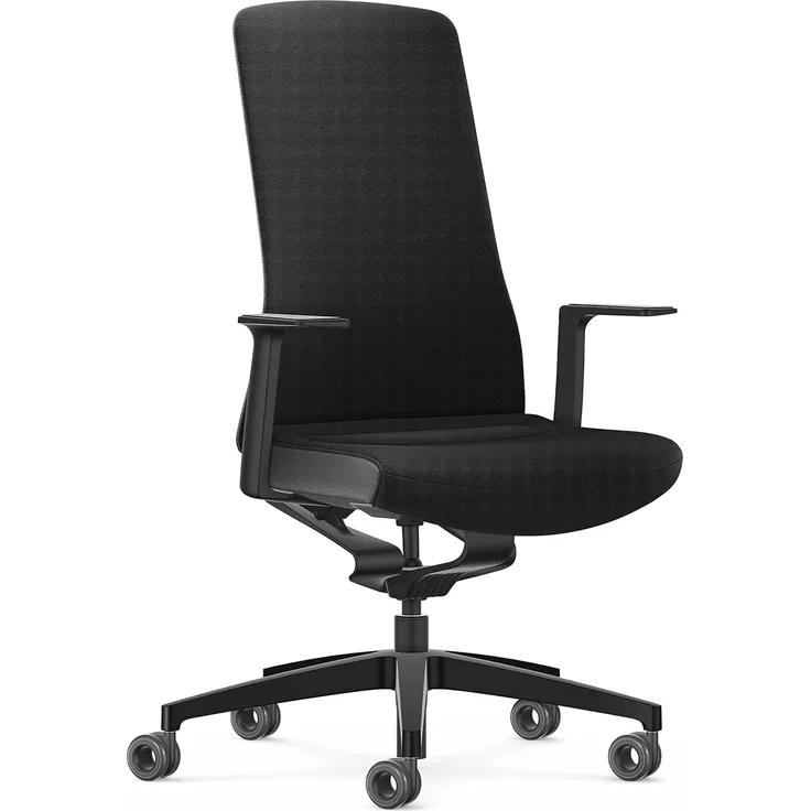 Interstuhl Pure Fashion Edition – Der Bürostuhl passt Sich an Gewicht und Bewegung des Nutzers an – ausgestattet mit der nachgewiesen ergonomischen Smart-Spring Technologie (Schwarz/Schwarz)