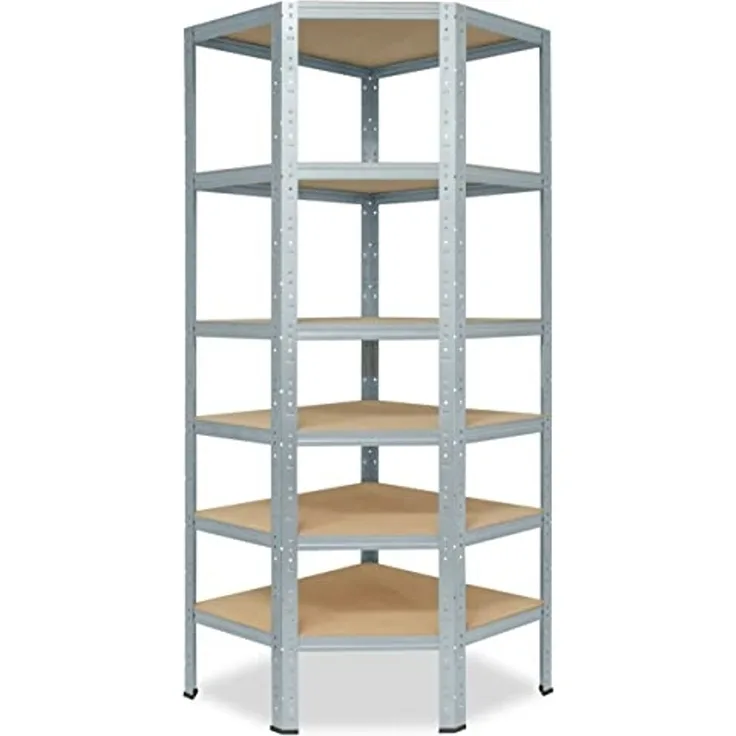 shelfplaza HOME 230x60x30 cm Eckregal in grau-verzinkt mit 6 Böden und 145 kg Traglast pro Boden