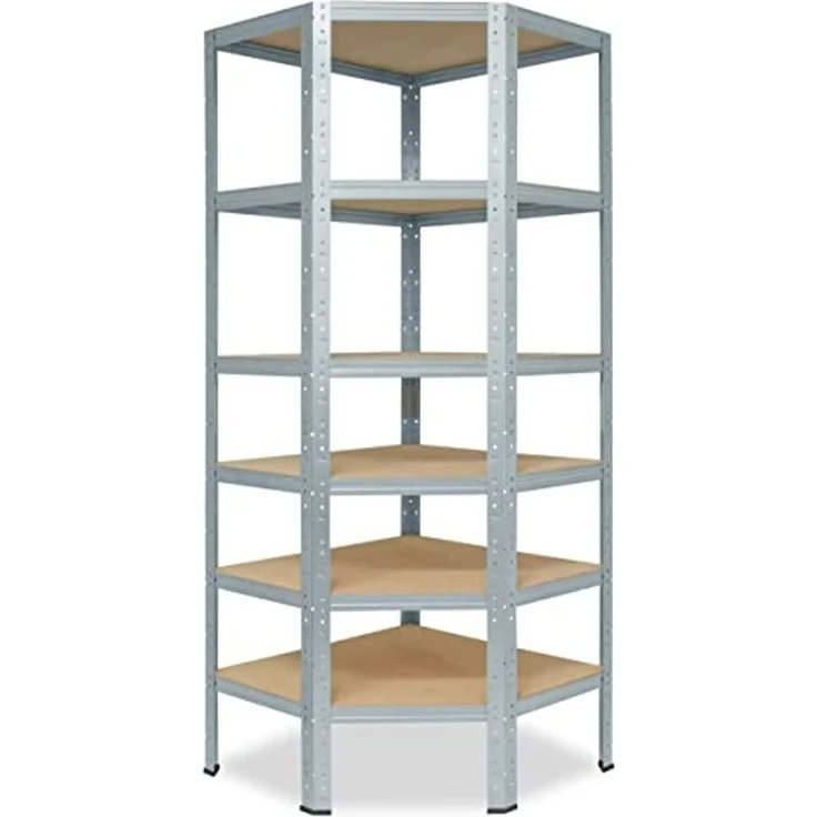 shelfplaza HOME 230x60x30 cm Eckregal in grau-verzinkt mit 6 Böden und 145 kg Traglast pro Boden – Bild 1