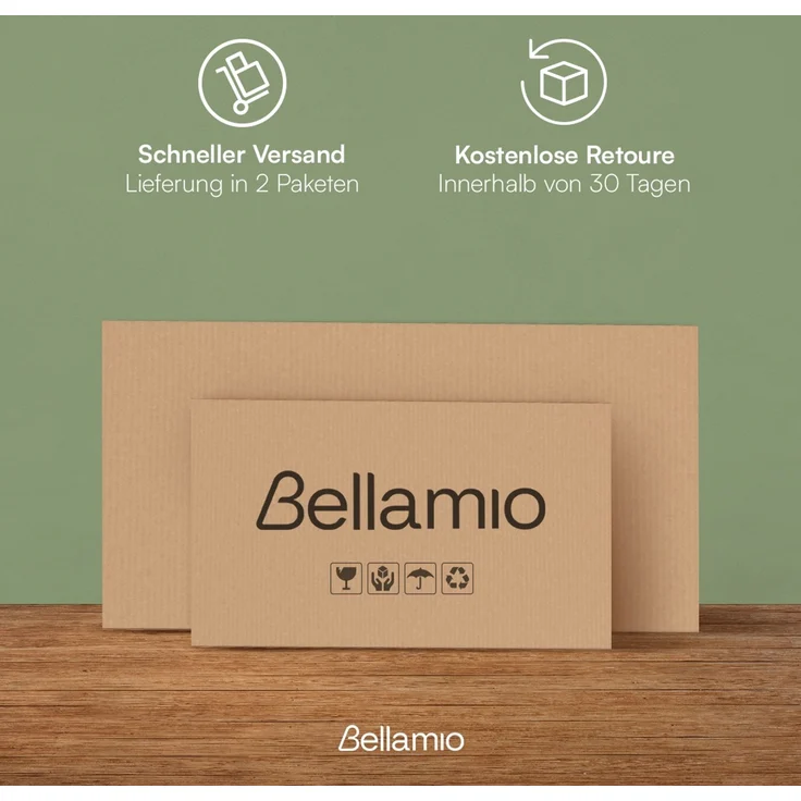 Bellamio 'Livny' Schreibtisch mit 5 Schubladen, beidseitig montierbar, weiß Hochglanz, 80x53x110 cm, Computertisch mit Stauraum, Bürotisch mit Push-to-open, geeignet als Schminktisch – Bild 8
