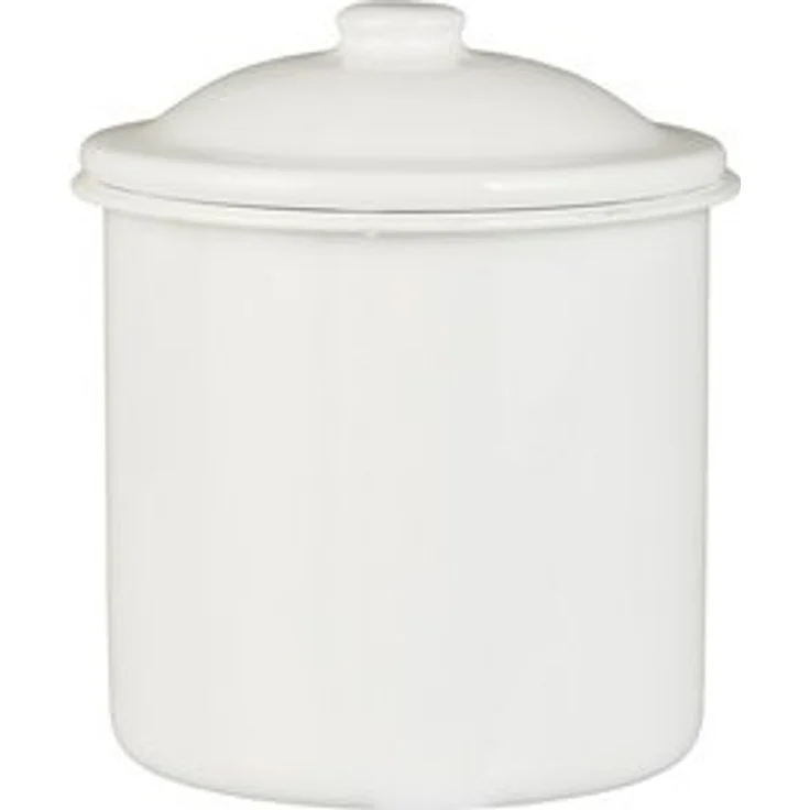 Ib Laursen - Dose Krug mit Deckel Vorratsdose H 13cm D 11cm Emaille Weiß 0470-11 – Bild 6