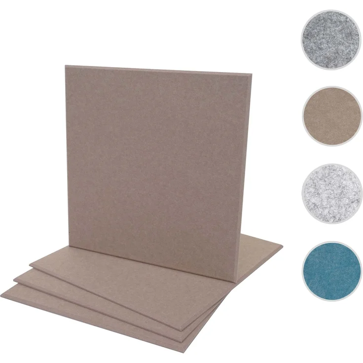 4er-Set Akustikwandpaneel HWC-L52, Wandpaneele Akustikplatten, schalldämmend 1qm Fläche 50x50cm ~ hellbraun – Bild 8