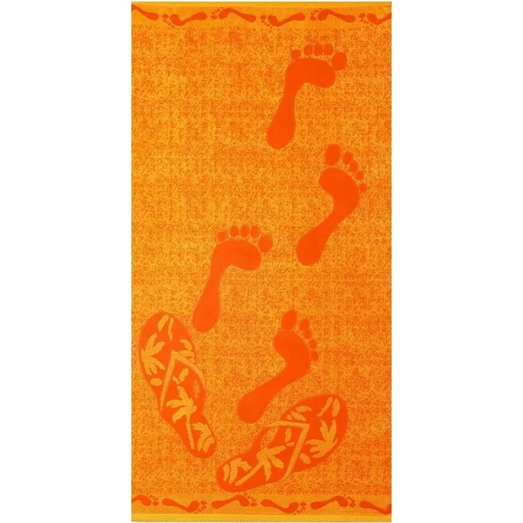 Betz Strandtuch Velours Strandtuch Größe 75x150cm Dessin: FÜßE orange, 100% Baumwolle – Bild 3